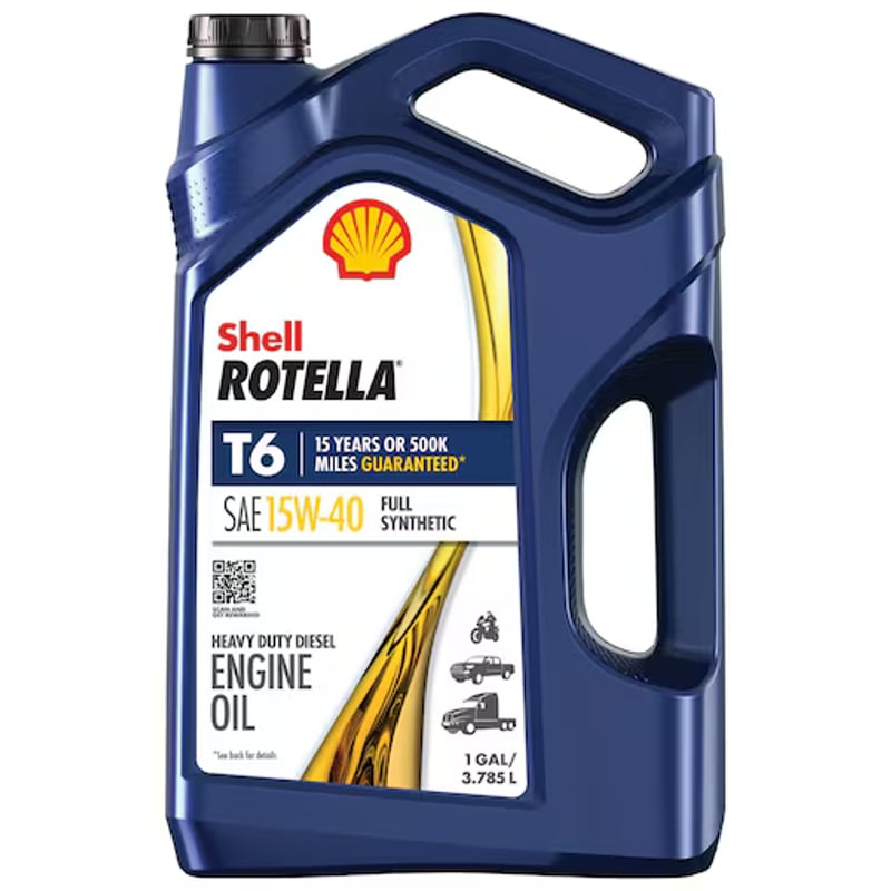 Shell Rotella T6 15W-40 full synthetic heavy-duty diesel engine oil